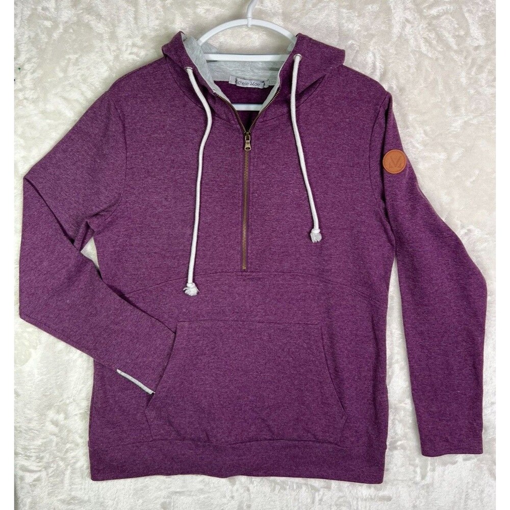 Michelle Mae Women's Hoodie Size M Cotton Blend Lavender Half Zip Sport Outdoors - Picture 2 of 12